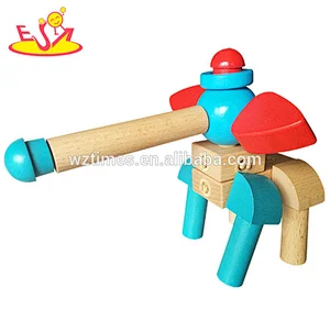 Wholesale diy kids educational wooden assemble toys for baby W03B074