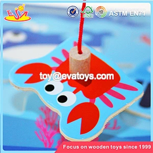 hot-selling kid wooden puzzle game wooden fishing toy for children W01A005
