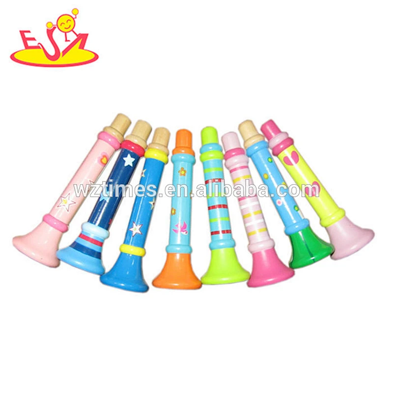 Wholesale colorful musical toy multi type wooden kazoo toy for children W07D007