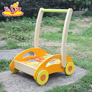 New hottest push along toy wooden 3 in 1 baby walker with building block W16E017