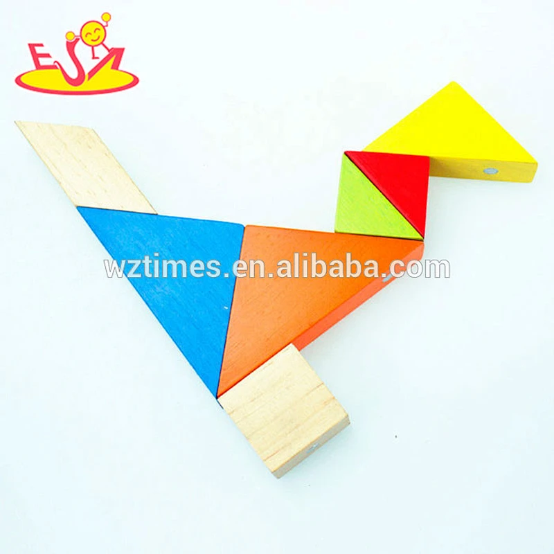 2018 new design kids wooden magnetic tangram fashion children wooden magnetic tangram baby wooden magnetic tangram W13A096