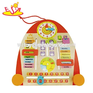 hottest sale kids early learning wooden calendar toy for children education W09F005