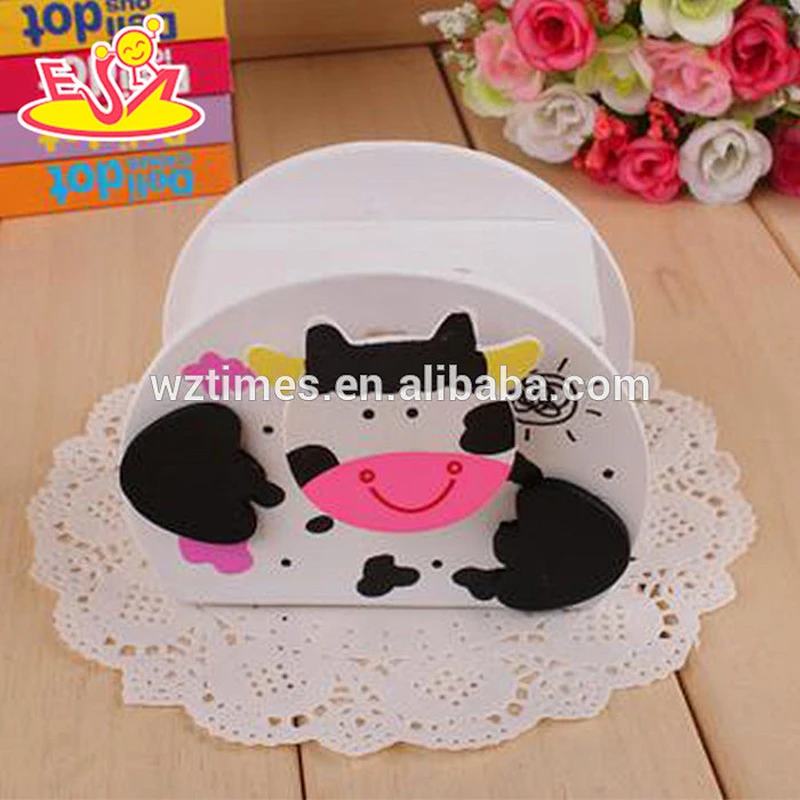 wholesale baby kids wooden piggy bank with cartoon design W02A018