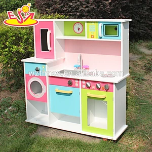 2018 venta al por mayor del bebé de madera rosa juego de cocina mejores niños de madera de color rosa juego de cocina venta niños de madera rosa juego de cocina W10C230