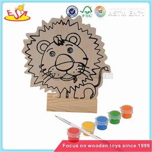Wholesale top selling creative kids wooden painting set toy with pigment and pen W03A047