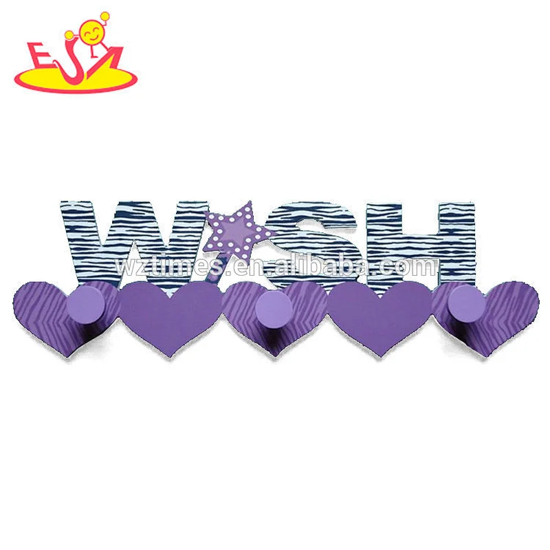 wholesale cheap kids wooden wall coat hooks for children W09B084