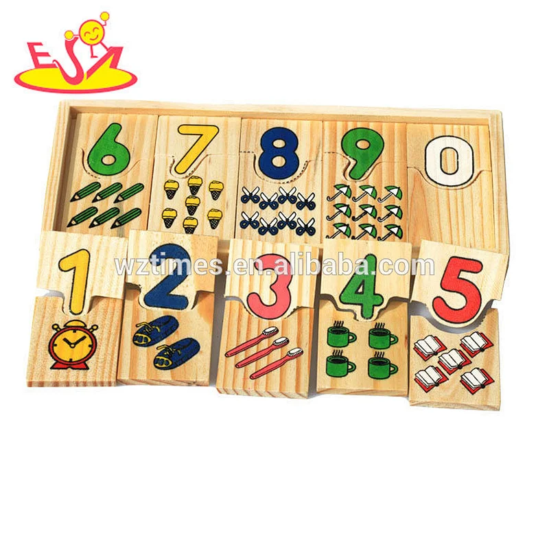 New hottest preschool paired board wooden baby toys for learning numbers W12E012