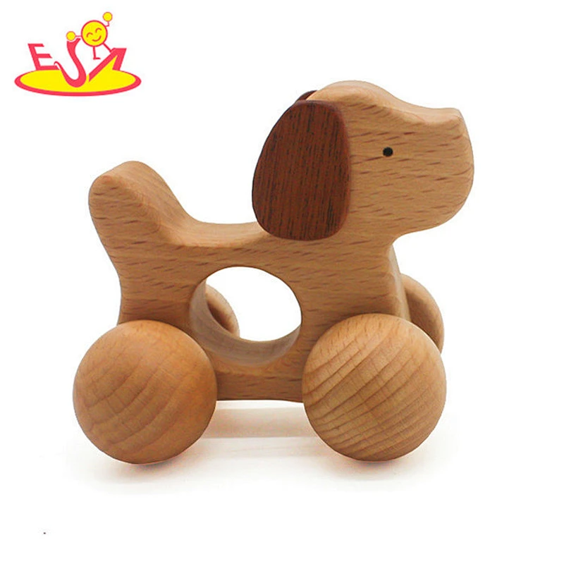 2018 wholesale baby wooden animal toy car hottest children's wooden animal toy car W04A235