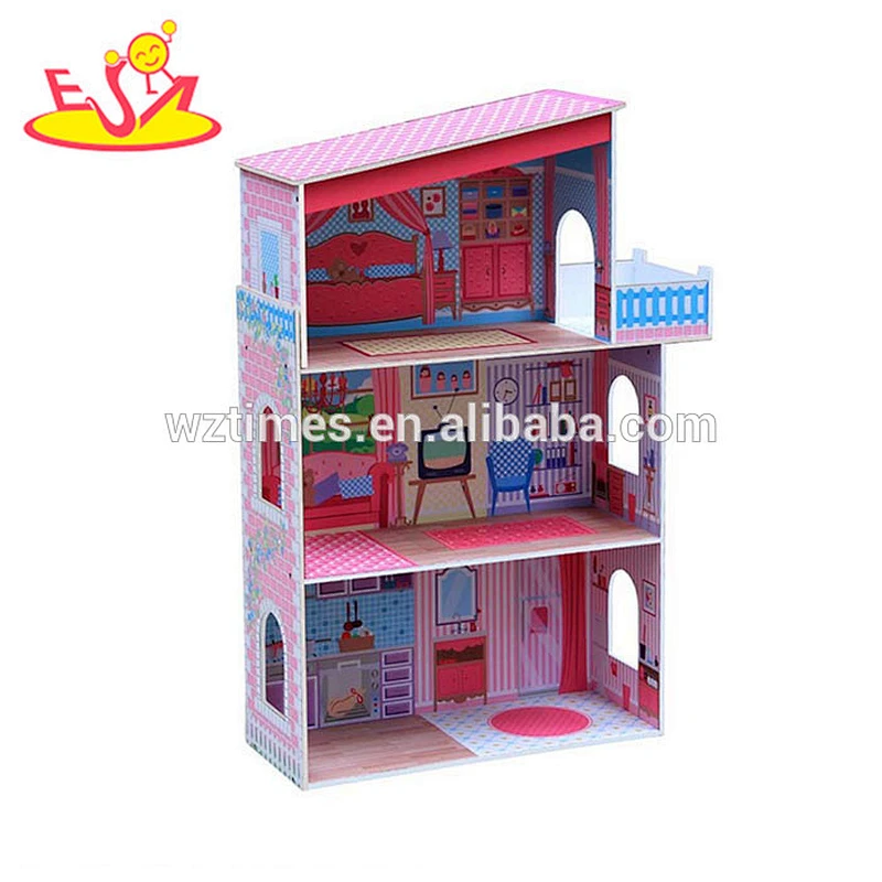 2018 role play baby toy wooden small house popular children toy wooden small house W06A143