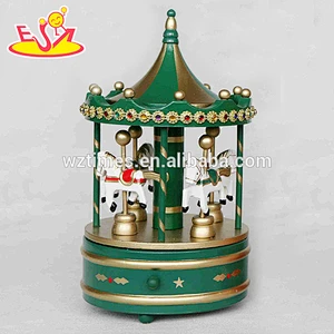 wholesale baby wooden snow ball music box merry christmas kids wooden snowball music box W07B006B