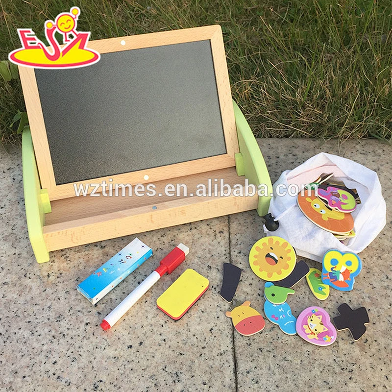 الجملة التعليمية خشبية طفل ضعف الجانب لوحة الرسم مع الملصقات المغناطيسية W12B093