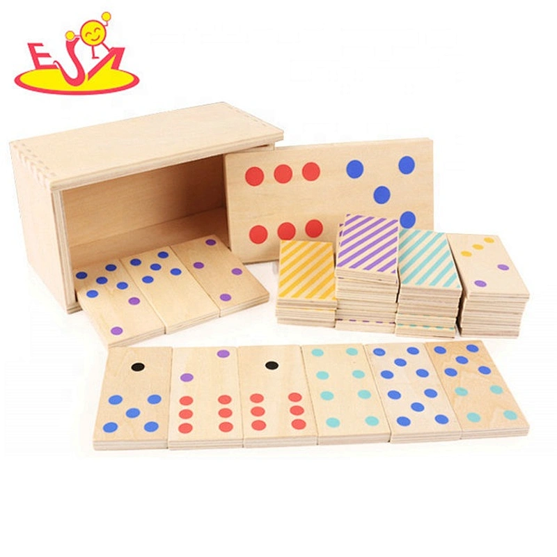 2019 Top sale educational kids wooden dominoes game with customize W15A079