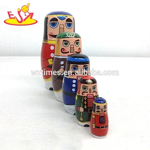 2018 Wholesale cheap nesting doll sets best wooden crafts gifts for kids W06D094