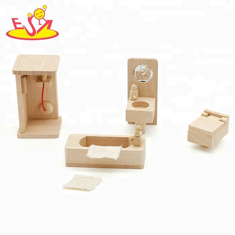 Nueva llegada fingir jugar muebles de casa de muñecas de madera en miniatura para niños W06B073