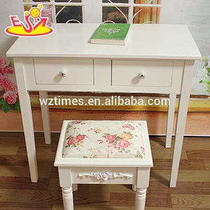 2018 New design wooden girls table and chairs, high quality room furniture wooden girls table and chairs W08G188