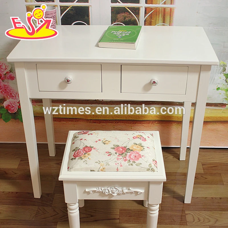 2018 New design wooden girls table and chairs, high quality room furniture wooden girls table and chairs W08G188