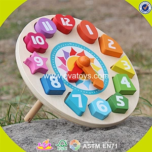 2018 New design wooden alarm clock puzzle educational wooden alarm clock puzzle mini wooden alarm clock puzzle W14K005