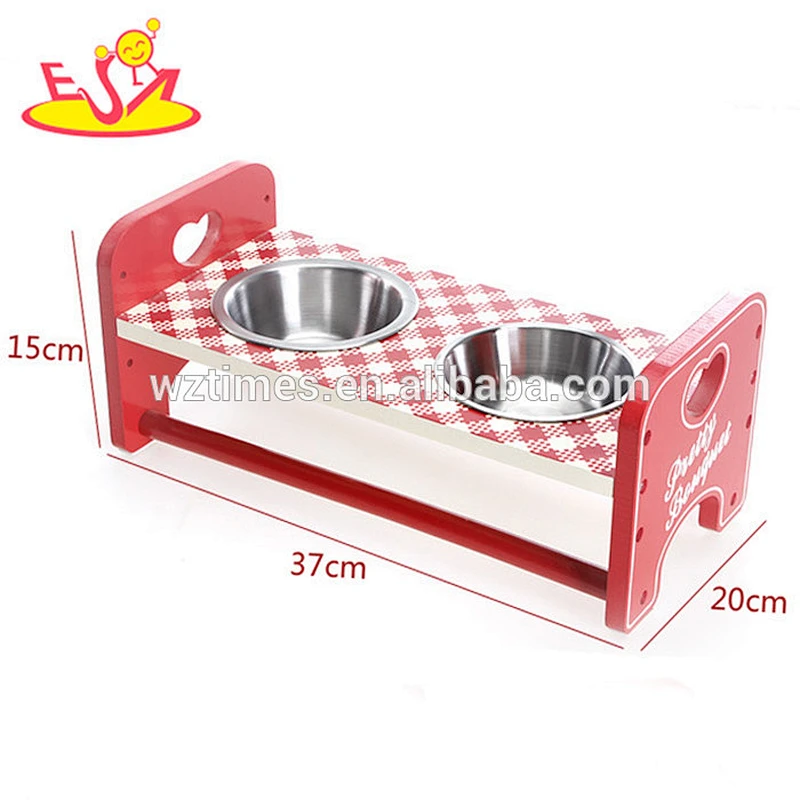 wholesale best sale wooden pet ceramics bowl for red/pink W06F015
