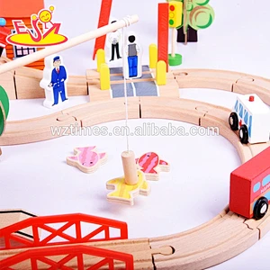 Educational kids wooden toy train sets for wholesale W04C014