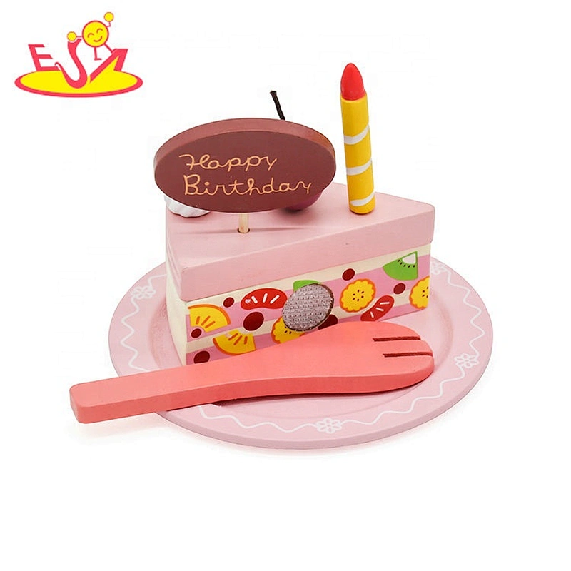 New design colorful wooden toy cake set for kids W10B320