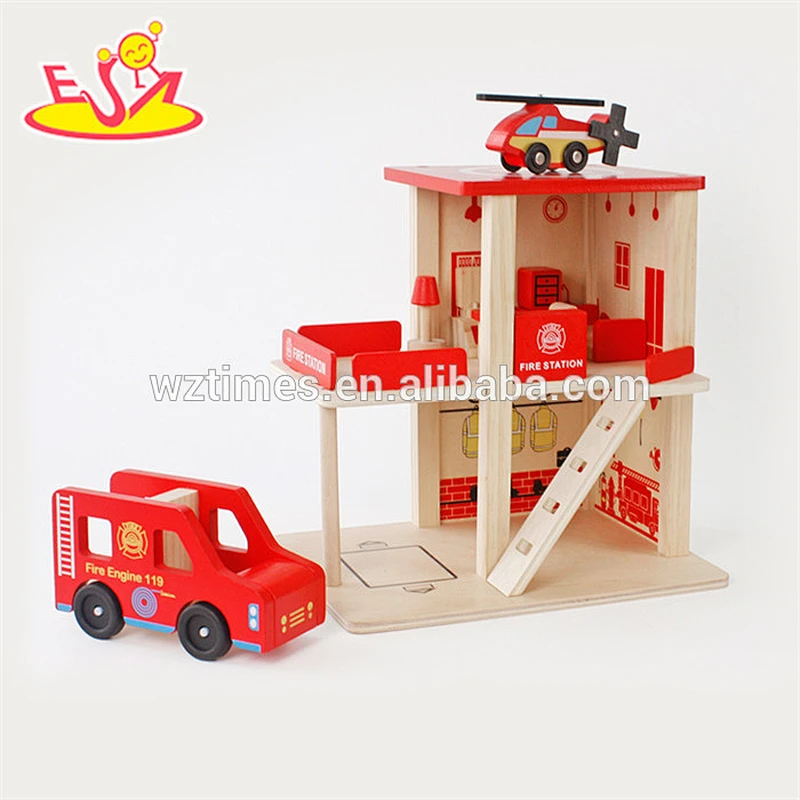 Wholesale cheap children wooden parking toy for selling W04B030