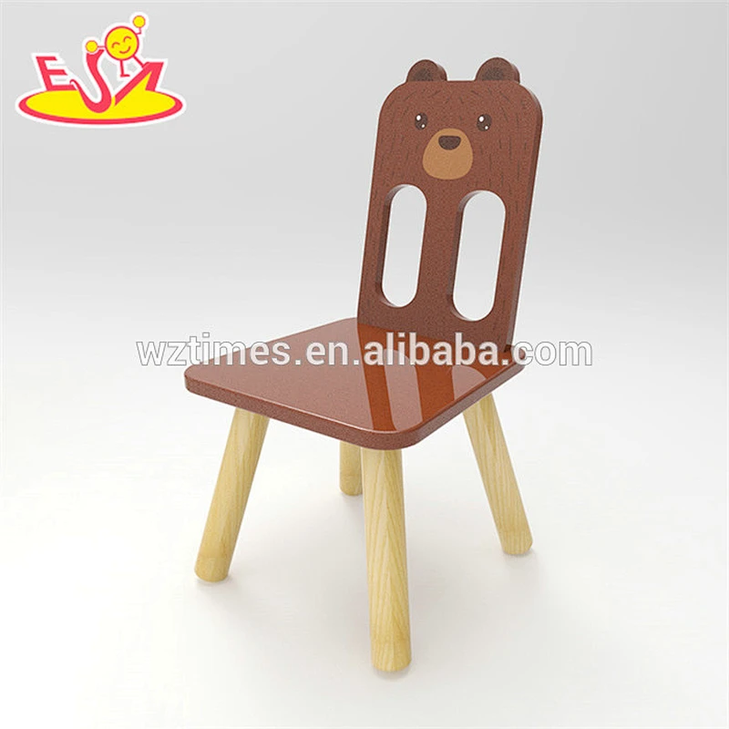 New hottest cartoon bear painted wooden kids table and chair set for school furniture W08G235