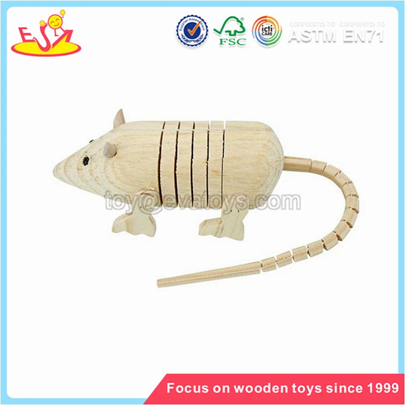 Wholesale lovely creative wooden craft dog shape diy painting toy for children W03A033