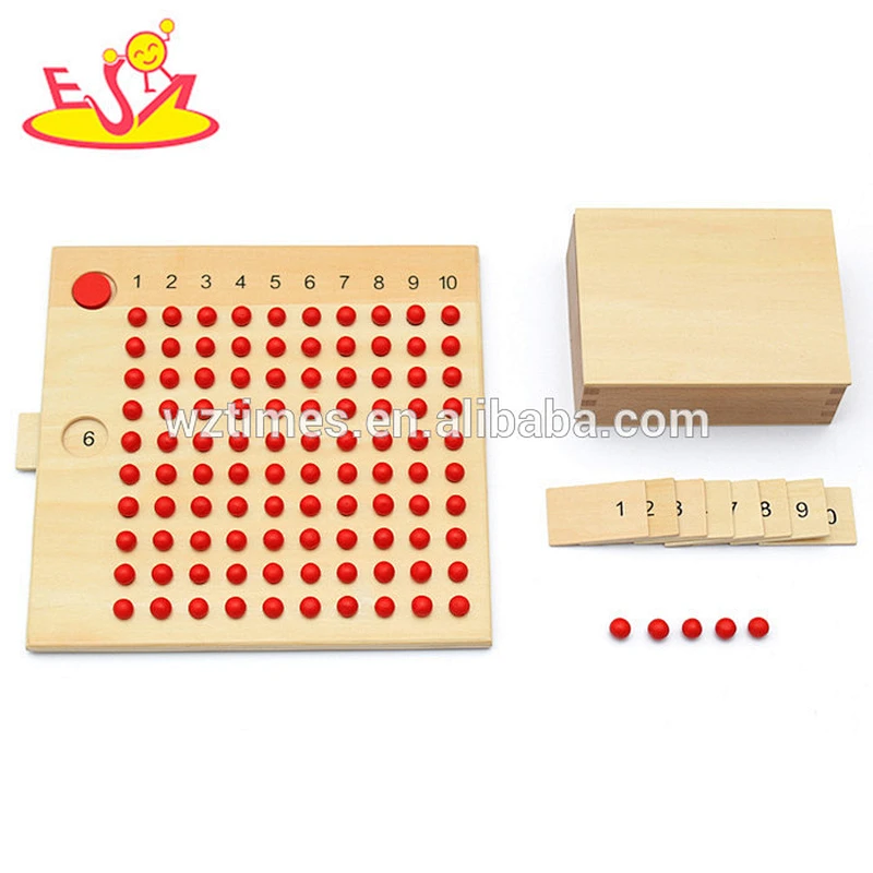 Wholesale intelligent red and green wooden beads math board toy for baby W11A037