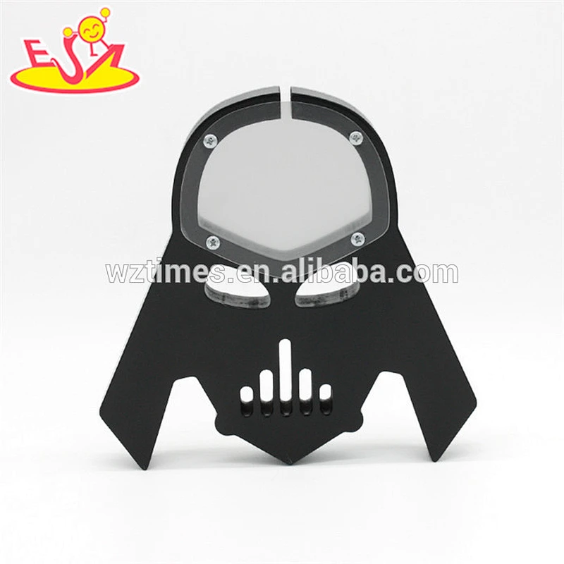 New design cool skull wooden baby money box for saving money W02A283