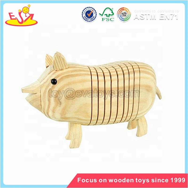 Wholesale creative children wooden animal toy with low price W03A026