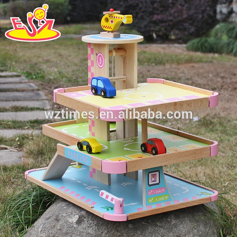wholesale new design children wooden parking garage toy W04B050