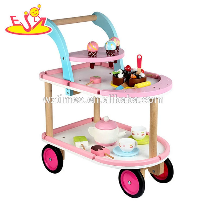 2018 Wholesale porcelain ice cream model toys wooden kids pretend play toy with CE W10B221