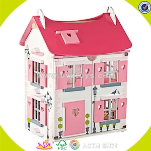 wholesale girls wooden toy house for dolls W06A046