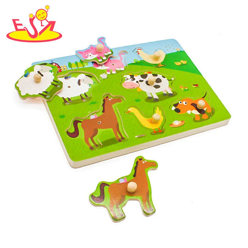 New design preschool wooden jigsaw puzzle board for children W14M150