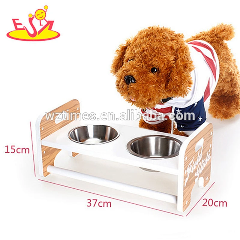 Wholesale top fashion wooden lovely pet food bowl for sale W06F013