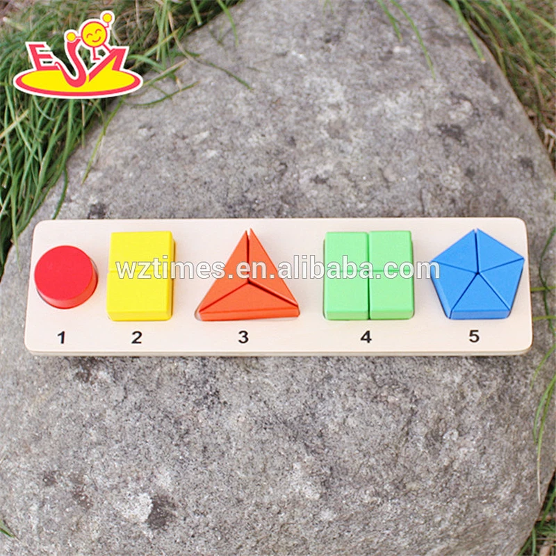 New design mini wooden geometry shape block toy for kids W14A160