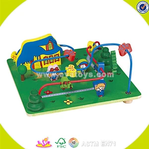 wholesale top quality wooden multifunctional beads toy lovely design wooden multifunctional beads toy W11B035