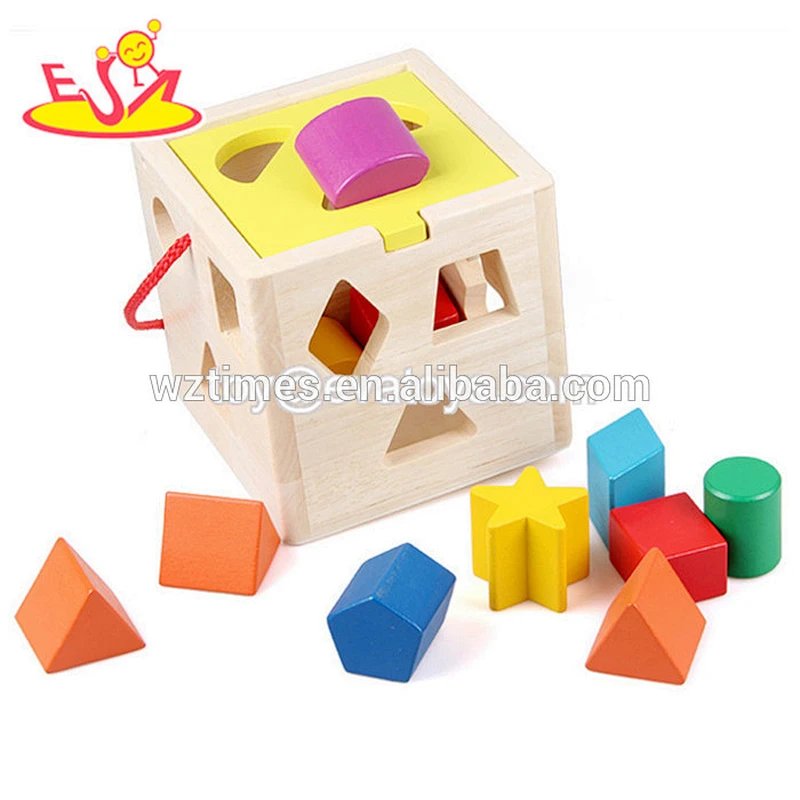 2018 Großhandel intersteing Kinder pädagogisches Spielzeug aus Holz Form Sorter Set für Verkauf W12D100
