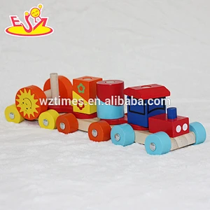 New design children wooden pull train toy for sale as holiday gift W04A295