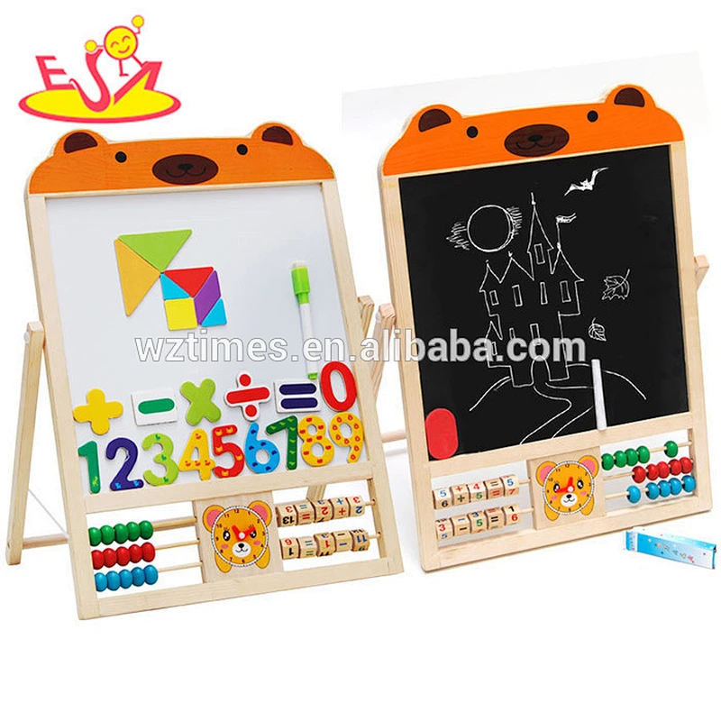 الجملة ذات جودة عالية خشبية للأطفال السبورة الحامل للطفل الرسم والتعلم W12B084B