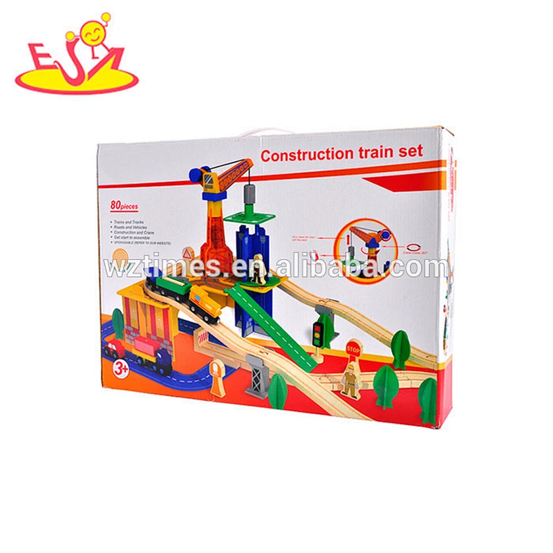 wholesale high quality children wooden electric train rails for sale W04C053