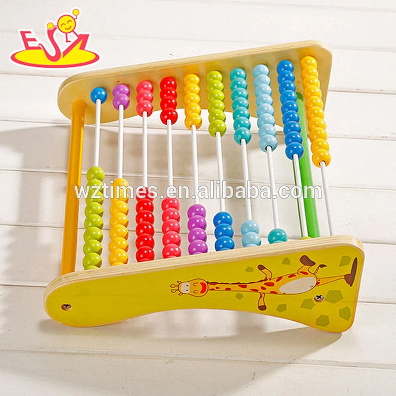 2018 Wholesale 100 pieces educational wooden kids toy abacus preschool wooden children toy abacus W12A026