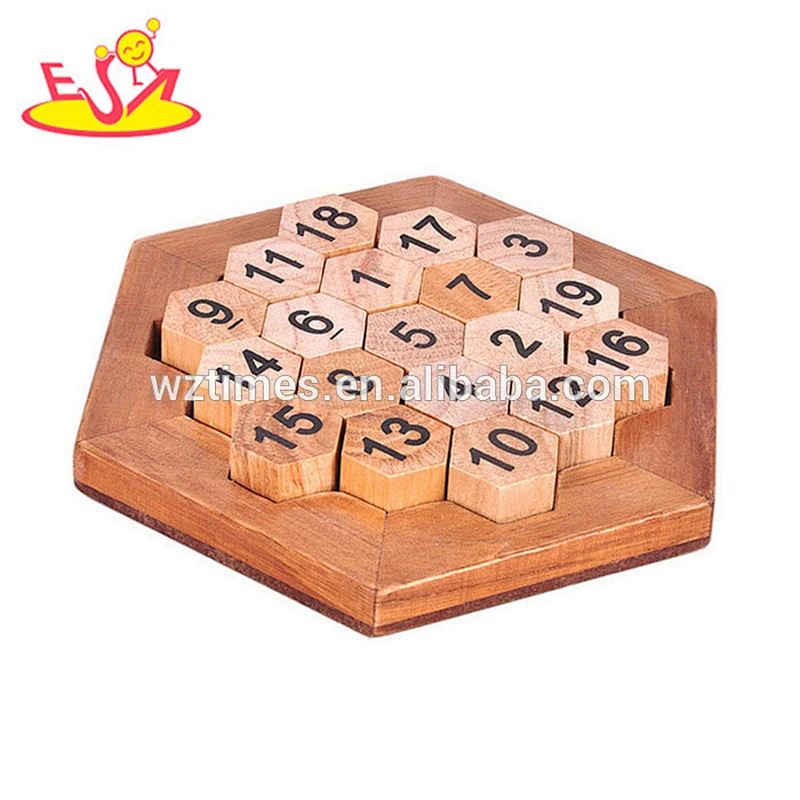 Wholesale high quality wooden unlocked cube puzzle toy for adults W11C034