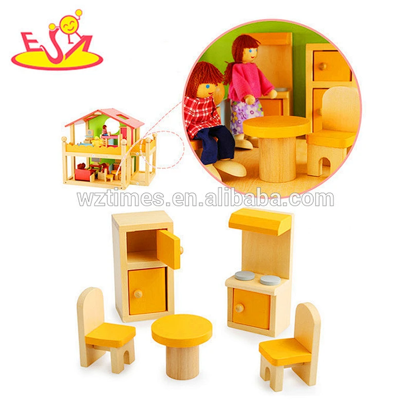 2018 wholesale kids wooden dollhouse toy funny baby wooden dollhouse toy popular children wooden dollhouse toy W06A120