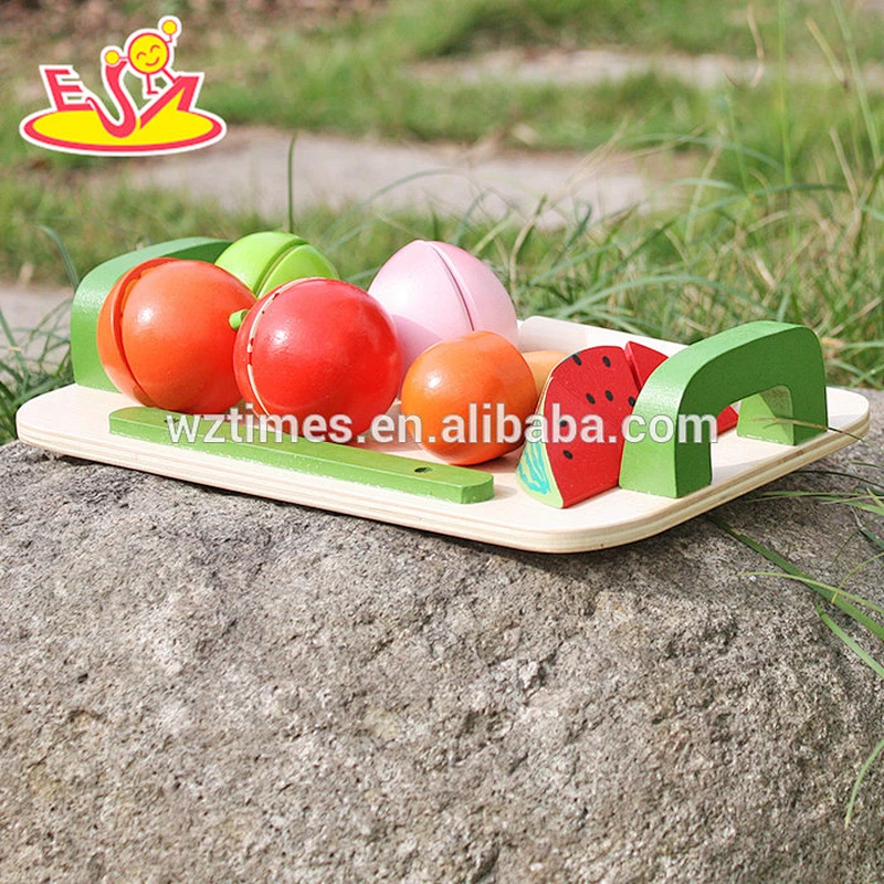 New design wooden fruit cut toy children wooden fruit cut toy for pretend W10B177