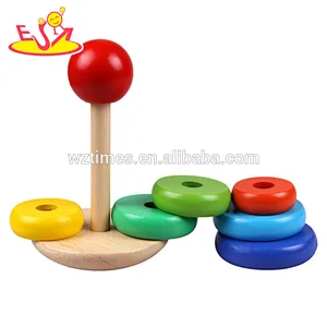 Wholesale educational wooden stacking rainbow toy for kids W13D179