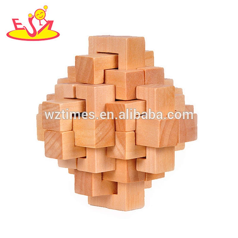 Wholesale best sale adults IQ training wooden antique interlocking toy W11C037