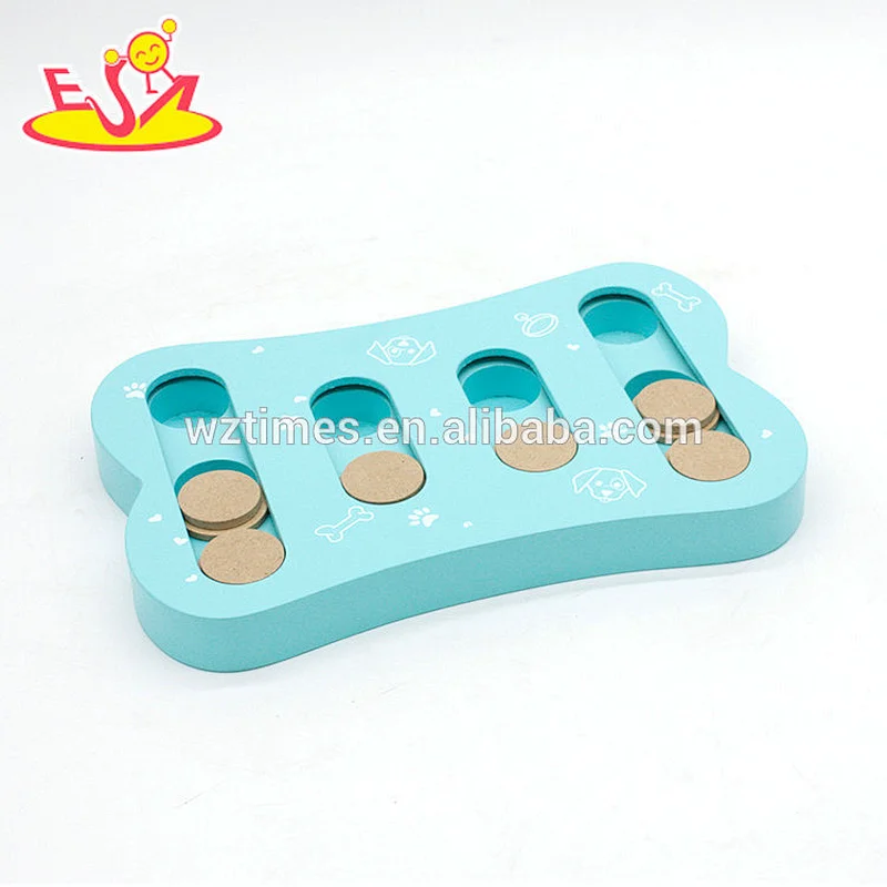2018 Amazon top seller mini educational pets toys wooden puppy puzzle toys for sale W06F084 blue