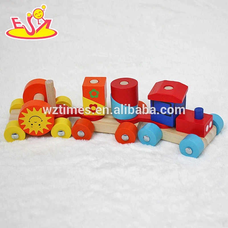 New design children wooden pull train toy for sale as holiday gift W04A295