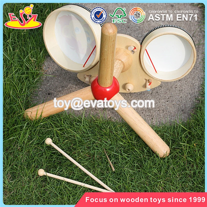 wholesale toy musical instrument mini wooden kids drum set for junior W07A040